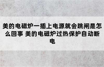 美的电磁炉一插上电源就会跳闸是怎么回事 美的电磁炉过热保护自动断电